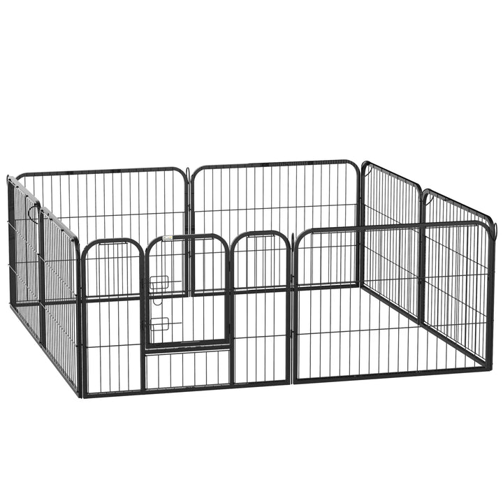 Steel 8 Panel Dog PlayPen for Small Dogs - Black