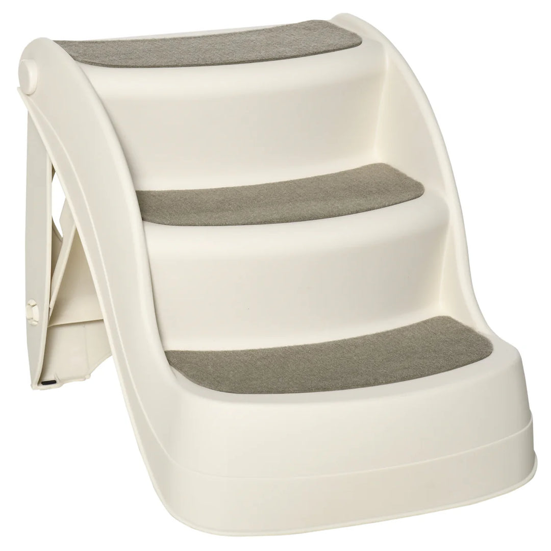 Foldable 3-Step Pet Stairs with Non-Slip Mats for Beds & Sofas