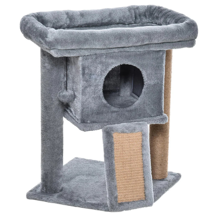 Cat Tree Tower Indoor Climbing Activity Center with Jute Scratching Pad and Ball Toy