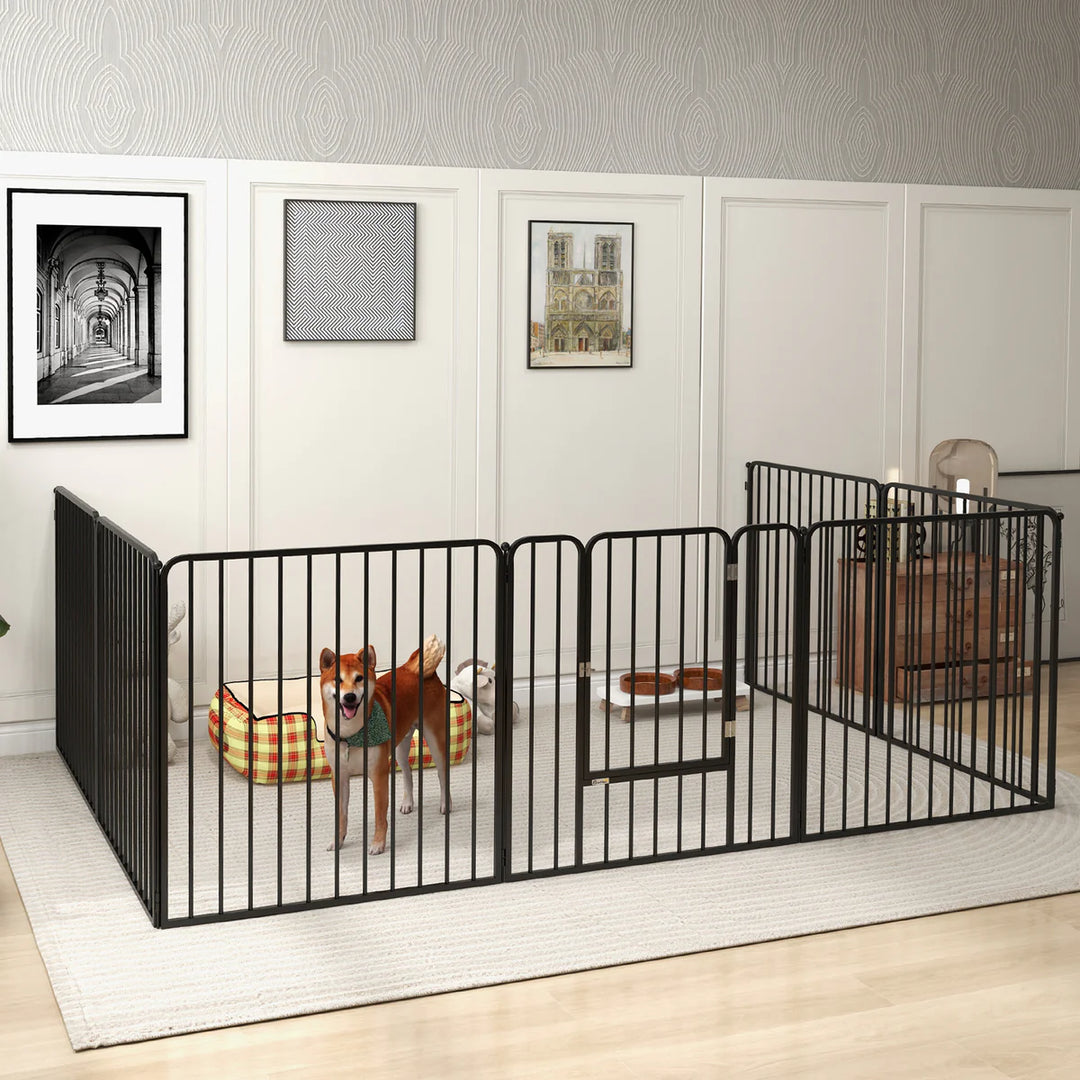 Heavy Duty 8-Panel Dog Pen 80cm Height for Small & Medium Dogs