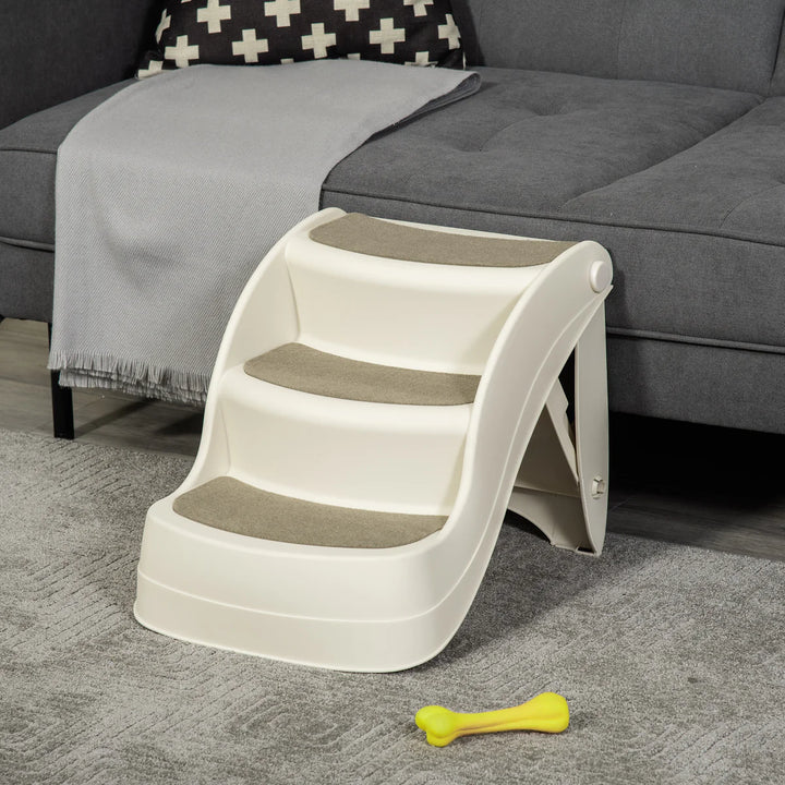 Foldable 3-Step Pet Stairs with Non-Slip Mats for Beds & Sofas