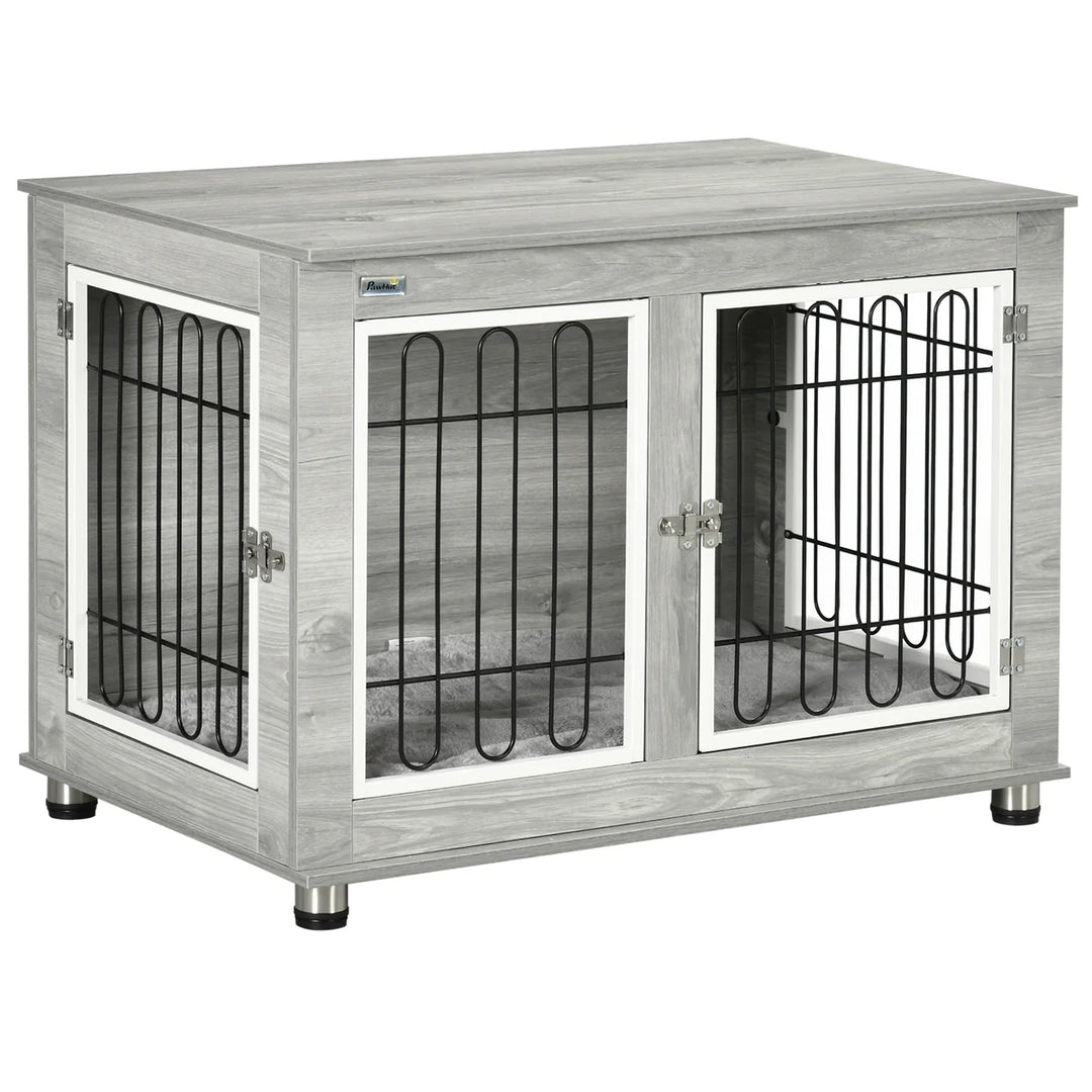 Dog Crate Furniture Side Table with Washable Cushion for Medium & Large Dogs