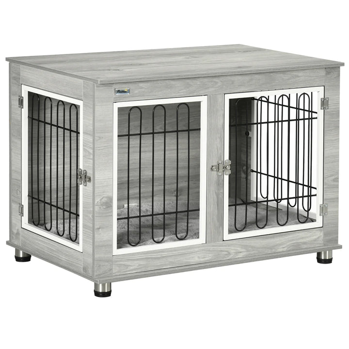 Dog Crate Furniture Side Table with Washable Cushion for Medium & Large Dogs