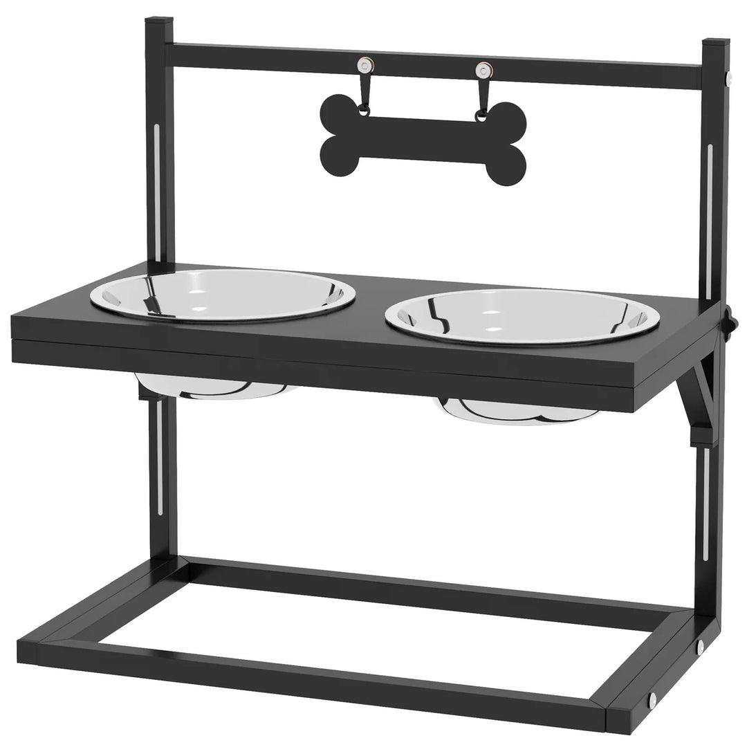 Adjustable Height Elevated Dog Bowls with Stand for Small Medium Large Dogs